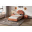 Lit plateforme tapissier Basketball Design pour enfants, orange