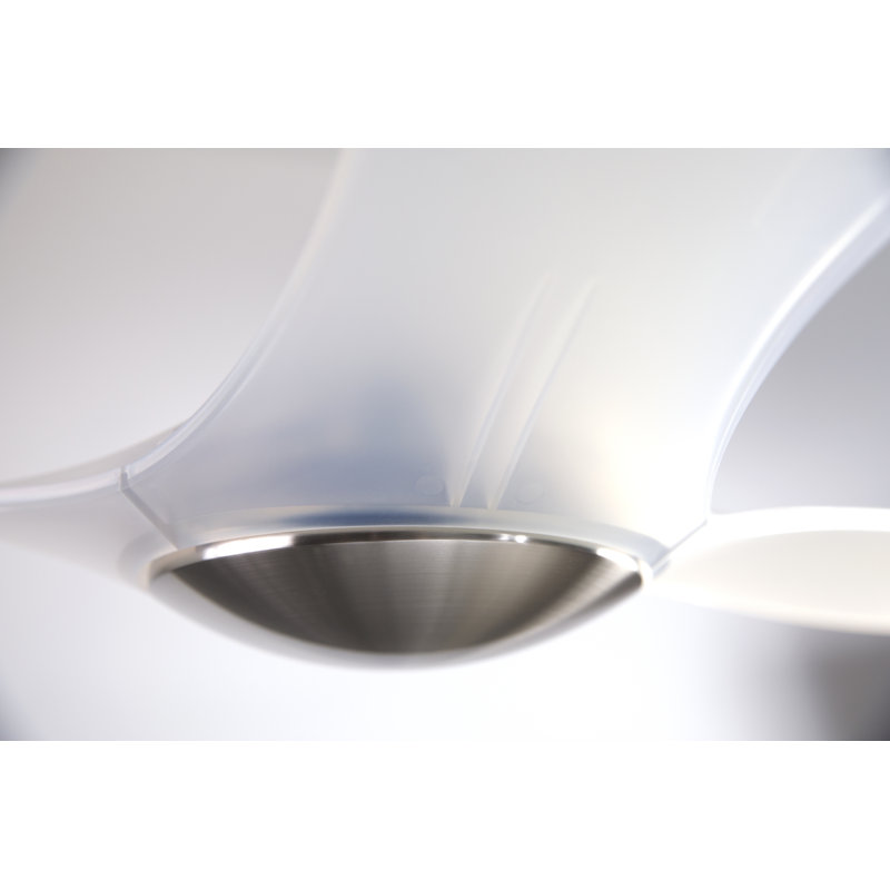 IC Brisa 56'' Ceiling Fan, Bright Nickel/Translucent, Wall Control