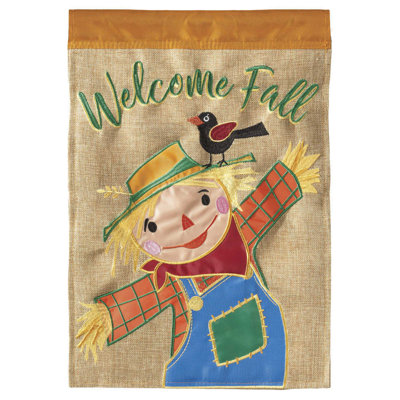 Drapeau «Welcome» épouvantail d'automne