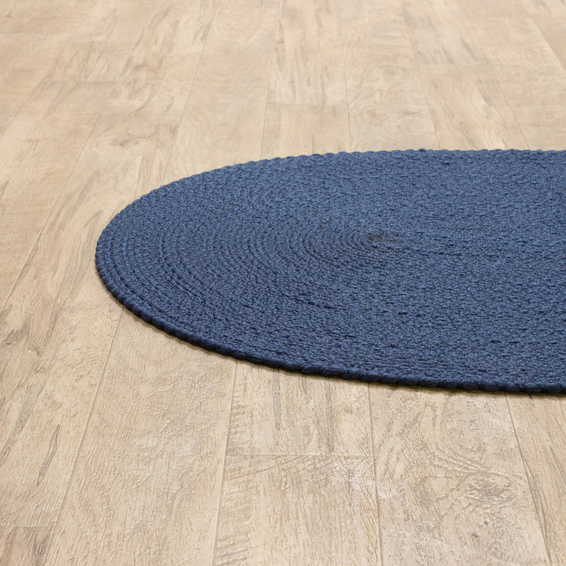 Solid Braided Farmhouse Performance Area Rug, Rectangle 2' x 4'