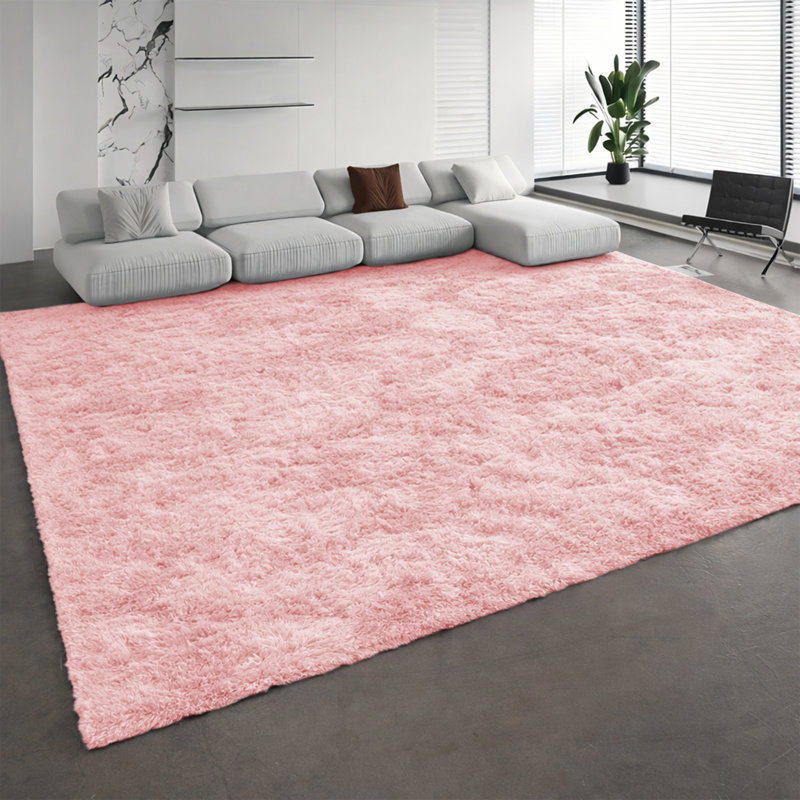 Solid Colour Shag Area Rug, Rectangle 200 x 290 cm