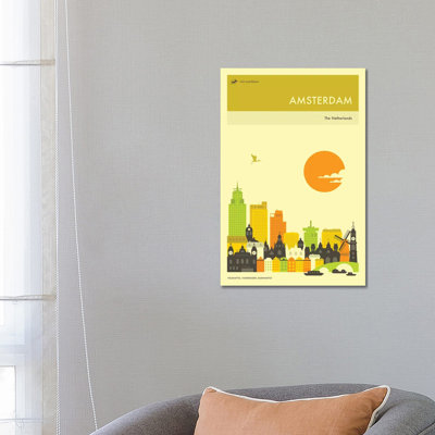 Amsterdam Skyline by Jazzberry Blue - Wrapped Canvas Print