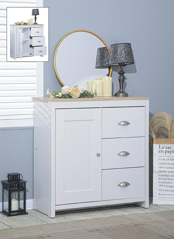 Ardentown 79cm W 3 - Drawer Chest of Drawers, White