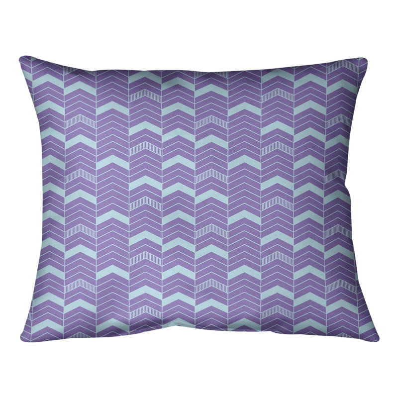 Coussin Rhonda, Duvet / Plumes, H 10 po x l 14 po, Mauve / bleu sarcelle