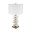 D15x26.7" White and Gold Alabaster Slab Table Lamp (Lamp Shade Assembly Required)