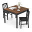 3 Pcs Dining Table Set Wooden Square Kitchen Table With 2 Upholstered Chairs-1690044344