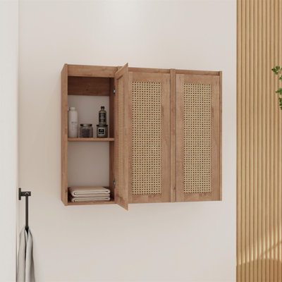 36" Bathroom Side Cabinet,Soft Close Doors,Float Mounting Design