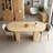 63'' Farmhouse Dining Table With Wood Strip Base,  Oval Kitchen Table For 6 People, Natural Finish-2088508043