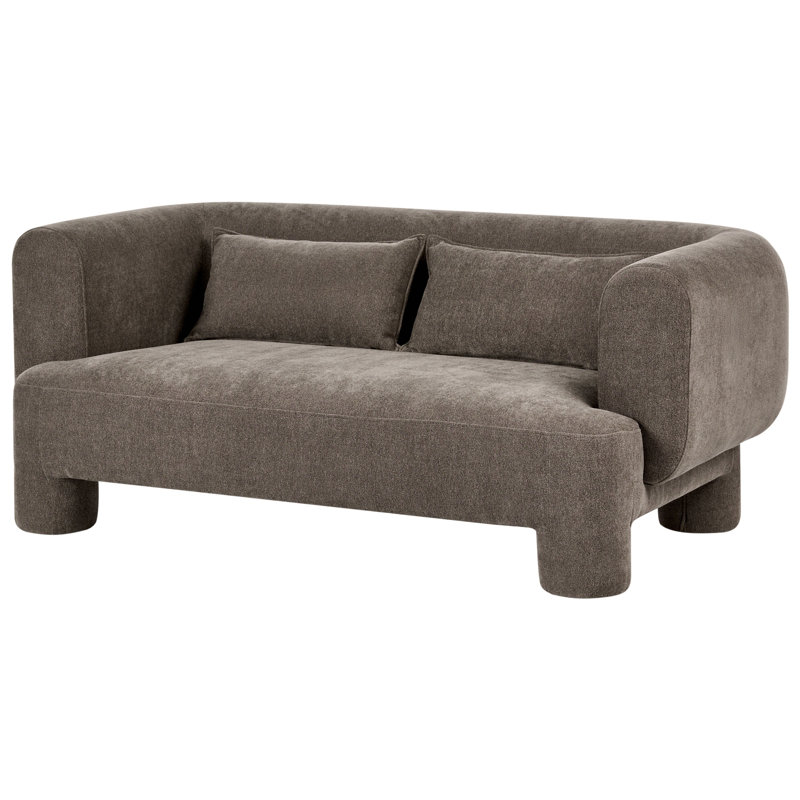 3 Seater Fabric Sofa, Brown Fabric, Brown
