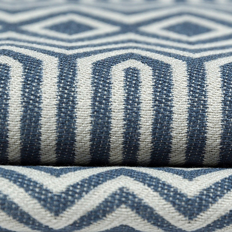 Cynthia Geometric Square Cushion Cover, 49 x 49 cm, Wedgewood Blue