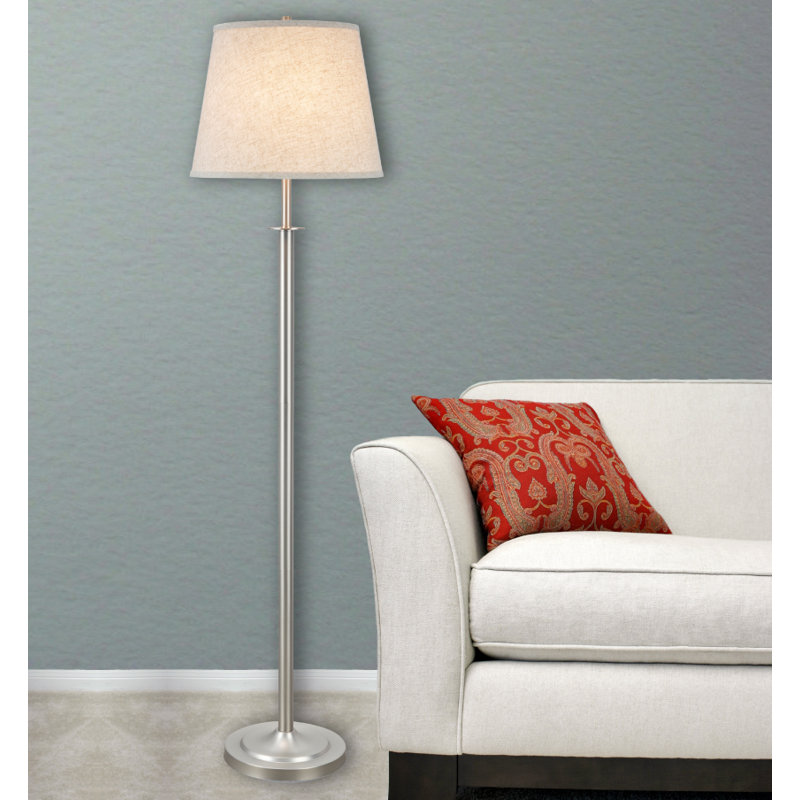 60'' Matte Brushed Nickel Floor Lamp
