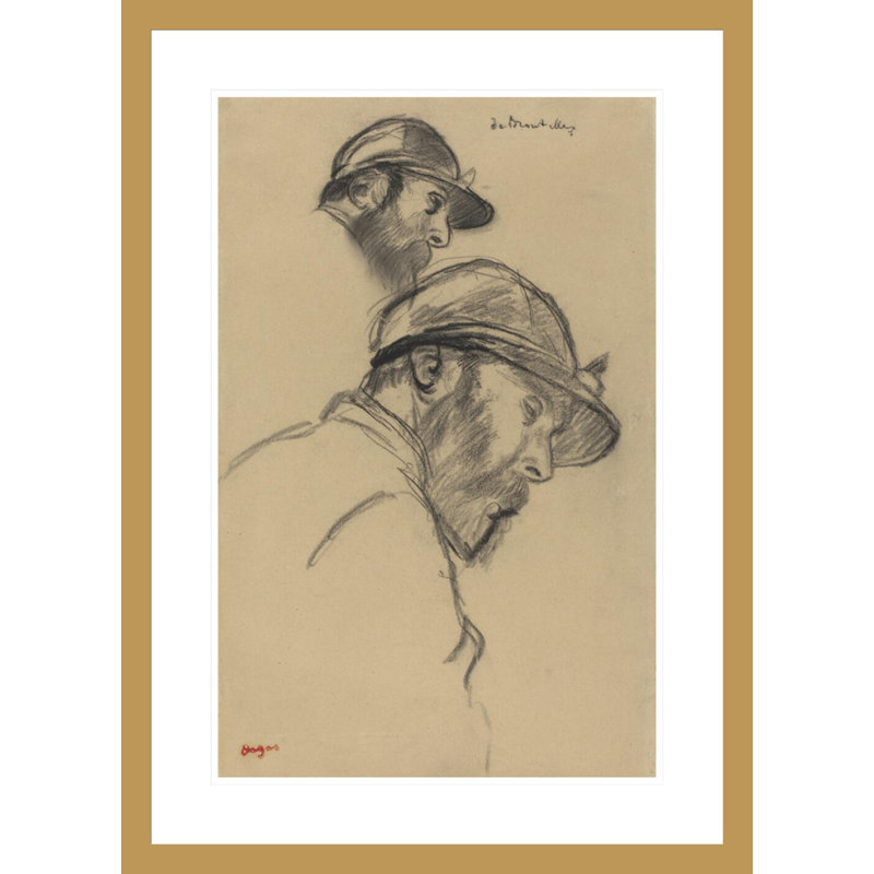 Étude d'un jockey (M. de Broutelles) par Edgar Degas, impression giclée encadrée, H 29,5 po x l 21,3 po