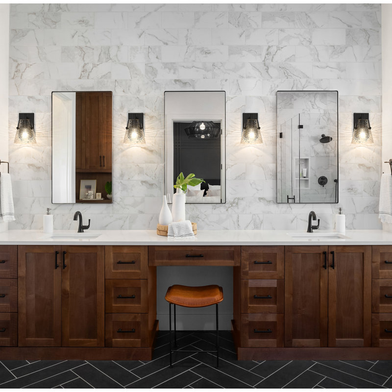 Applique murale en verre Groner, Noir mat
