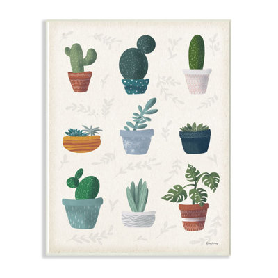 «Cute Succulent Design Chart», impression sur toile