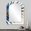 Miroir mural bleu et doré feuilles de palmier II - arche bleue-203257353