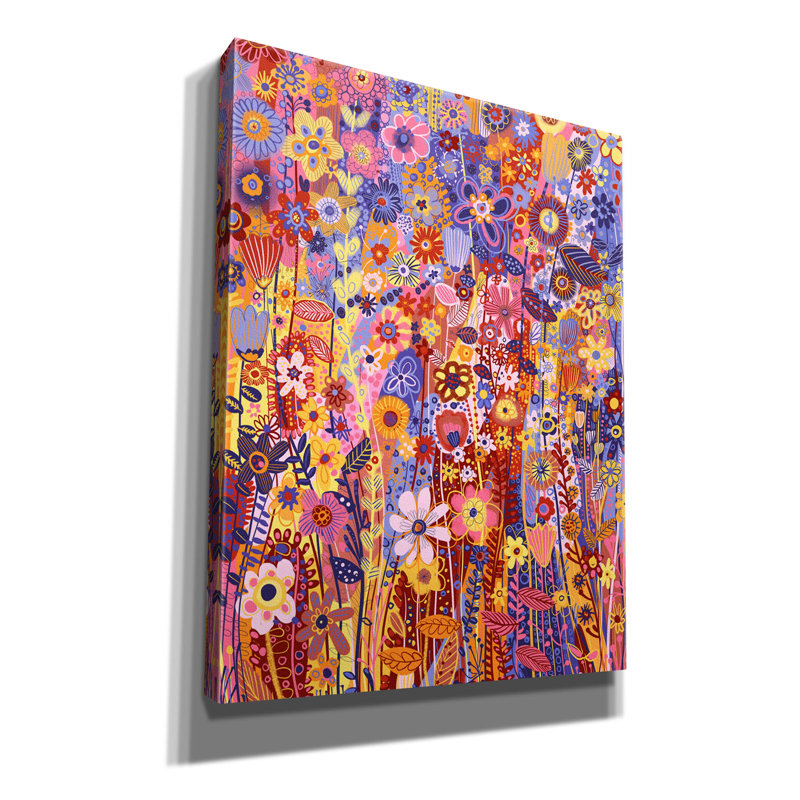 «Flowers In The Sun2» par Noemi Ibarz, art mural sur toile, H 34 po x l 26 po x P 1,5 po