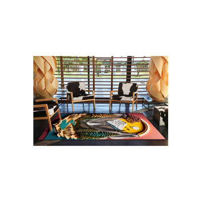 Tapis tissé à motifs de peinture de style montagne et paysage