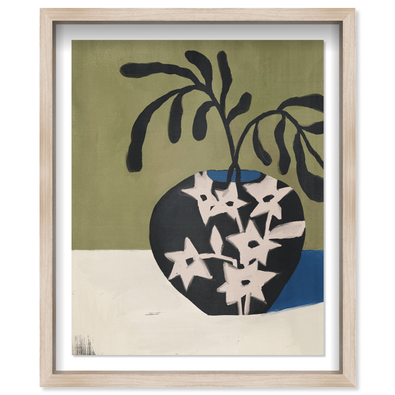Olive Branch Vase Shadowbox Floral & Botanical Print by Oliver Gal, Black Frame, 16 x 20, 25.5"H x 21.5"W