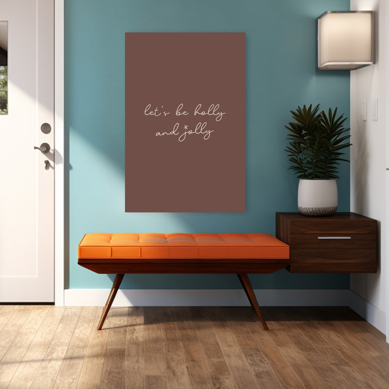 «Let's Be Holly Jolly Elegant Minimalist Abstract Winter Landscape», reproduction d'art mural, H 48 po x l 32 po