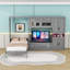 Lit escamotable simple en bois avec meuble télé et tiroirs de rangement intégrés-1930804568