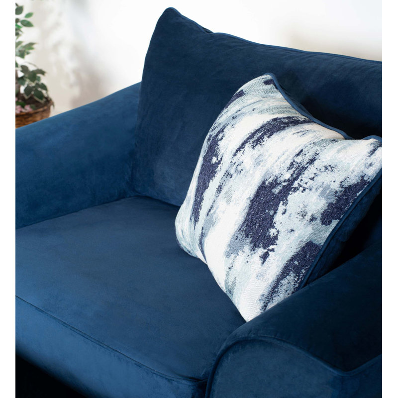 Chaise avec accoudoirs en tissu Camero, Marine