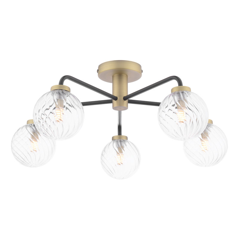 Flush Mount, 17" H x 53" W x 53" D, 5