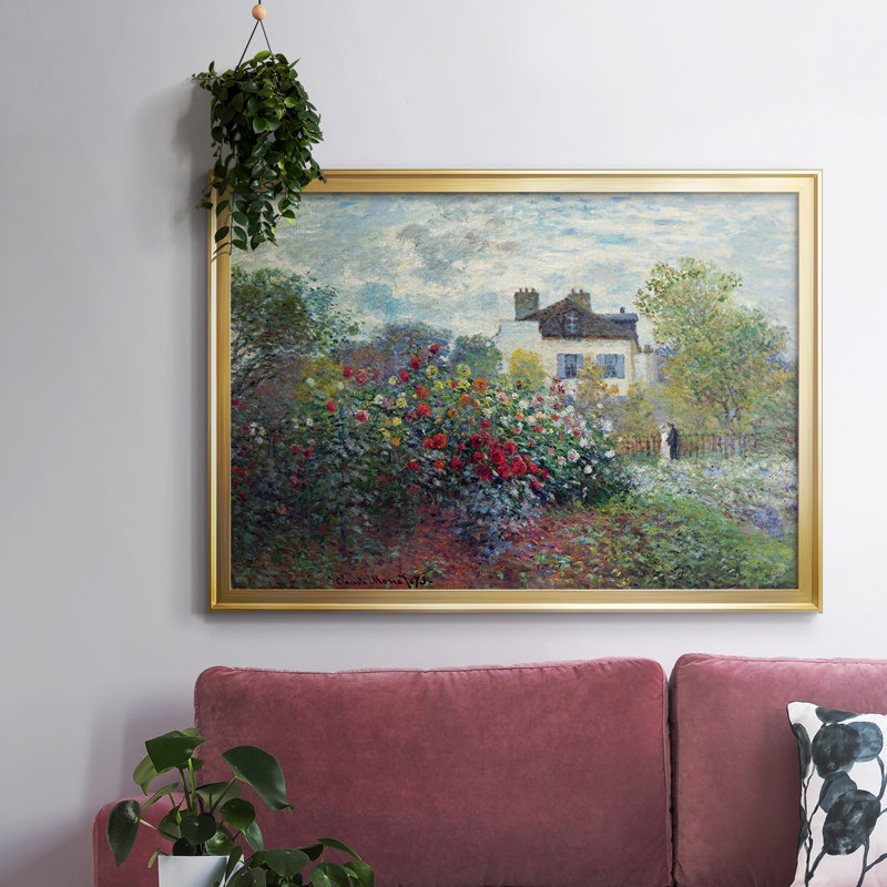 Le jardin de l'artiste à Argenteuil, reproduction d'art sur toile, H 14 po x l 20 po x P 1,5 po, Or