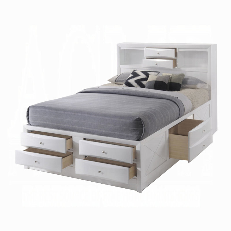 Ensemble de chambre à coucher 6 pièces Kerlynn, Blanc, Queen