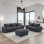 Ensemble de canapé modulaire réversible en velours côtelé 6 pièces avec repose-pieds Arden