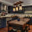 3-Light Iron Wood Grain Color Retro Chandelier European Chandelier