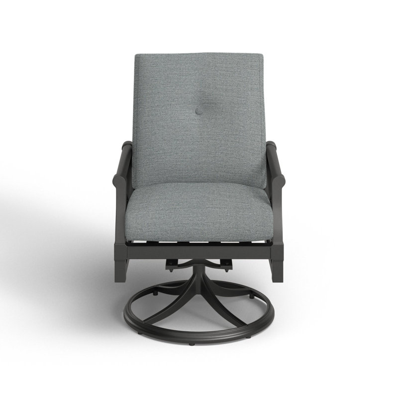 Andover Outdoor Rocker Chair, Hedge Flannel Sunbrella® Flannel, Pewter