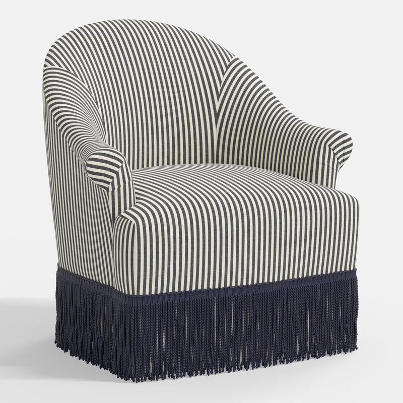 Marie Swivel Chair, Jane Stripe Carbon
