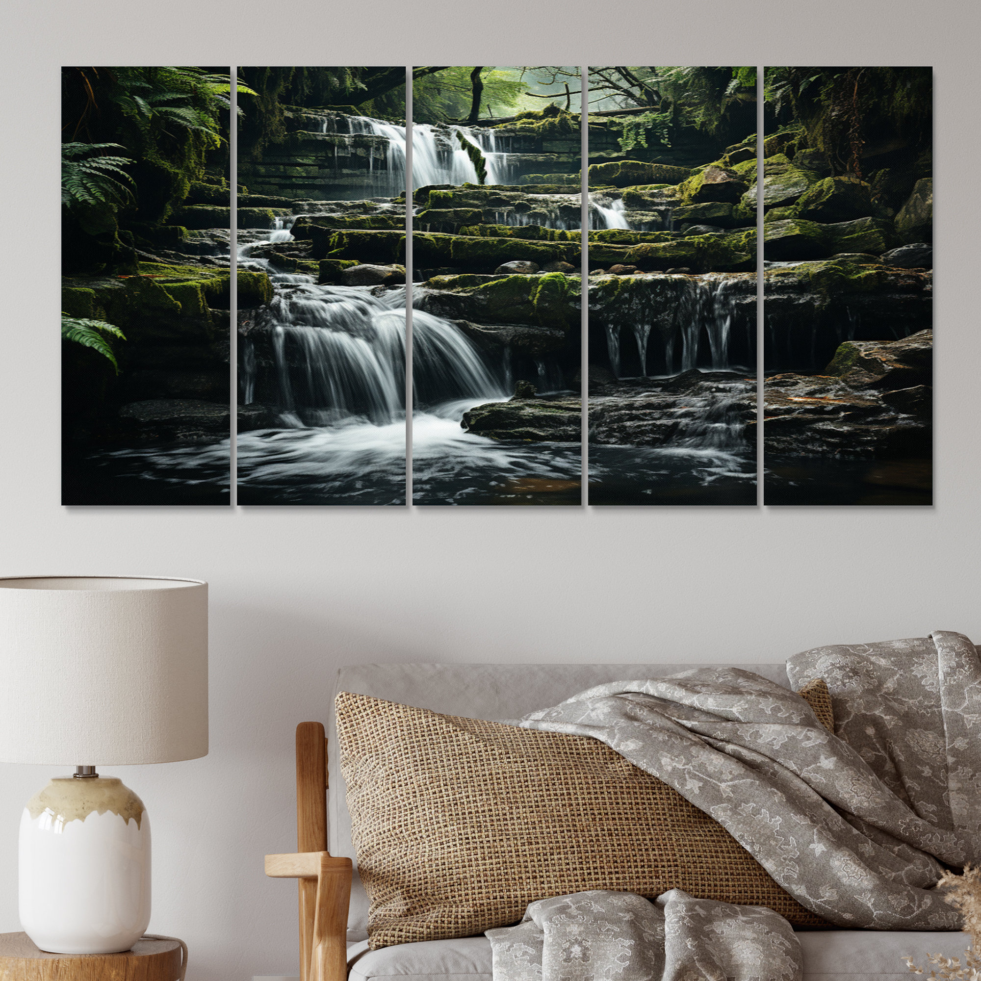 Loon Peak® Waterfall Natures Symphony - Landscapes Canvas Wall Art - 5