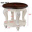 Table de bout ronde, canapé en bois massif deux tons, table d'appoint avec tablette et table de coin de 22 po-210723776