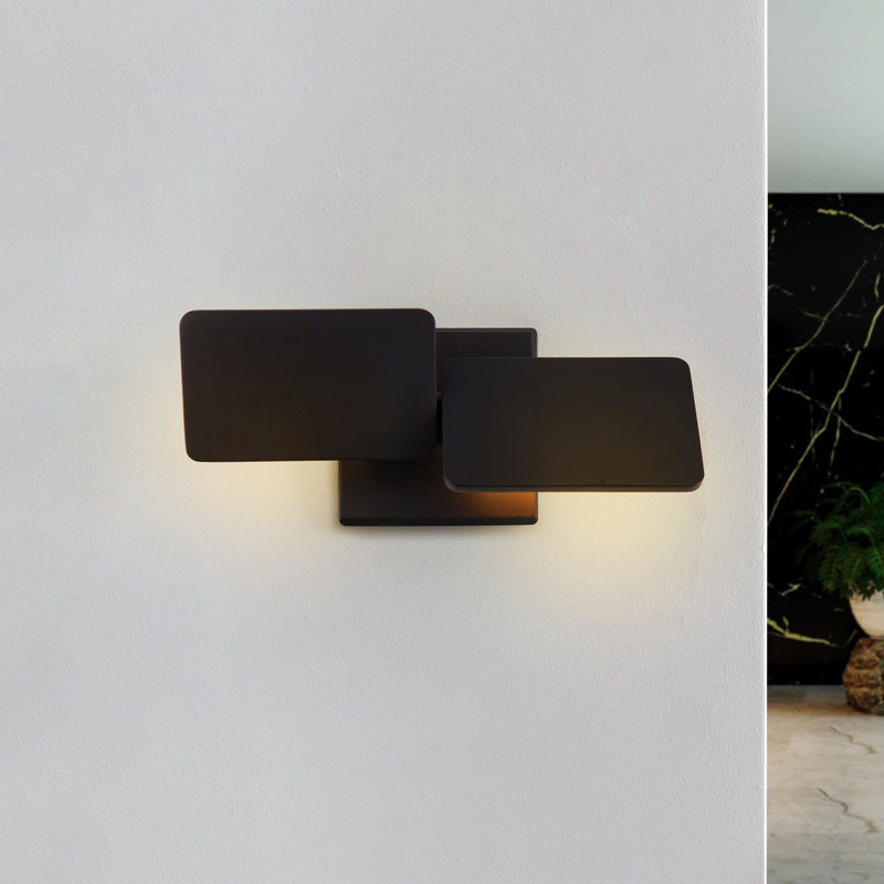 Eclipse 12-in Rotative Up-Down Integrated LED ETL Certified Wall Sconce Light, Black