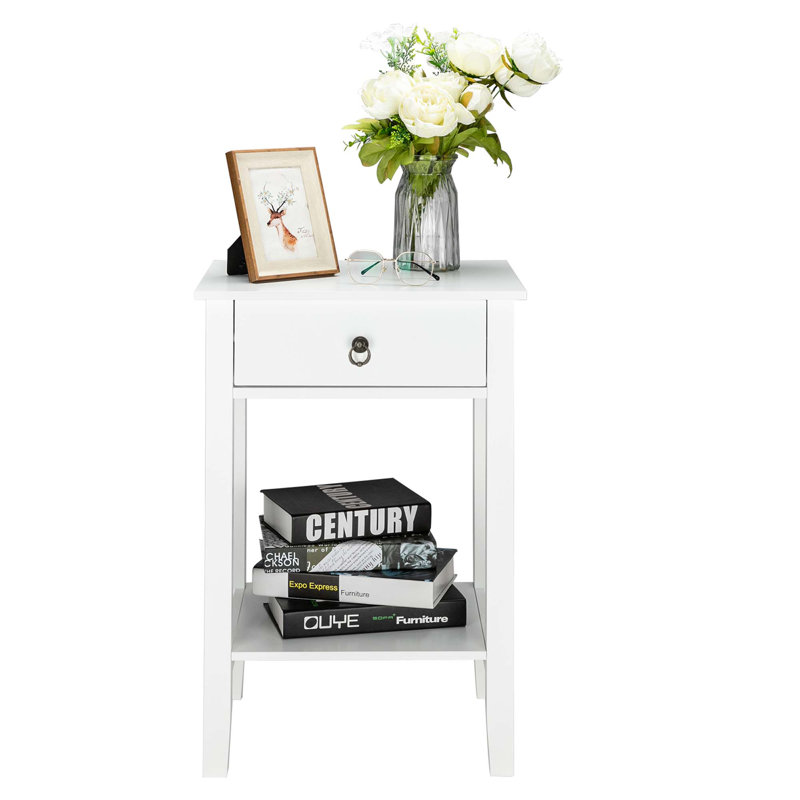 Two-Layer Bedside Cabinet Coffee Table With Drawer