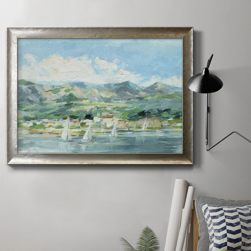 Voile le long de la côte II, toile encadrée de qualité supérieure - prête à être accrochée, H 24 po x l 36 po
