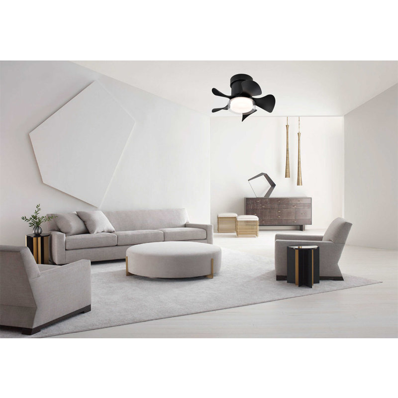 Ventilateur de plafond d'extérieur standard à 5 pales Hayde avec télécommande et ensemble d'éclairage inclus, Noir