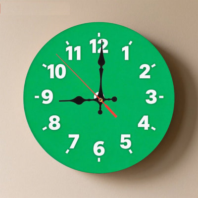 Horloge murale ronde en bois 10 po, mouvement à quartz silencieux, imprimé UV, à piles