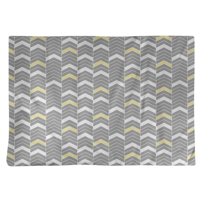 Récapitulatif à chevrons 18" lineed Stephenie, Gris / jaune, Polyester