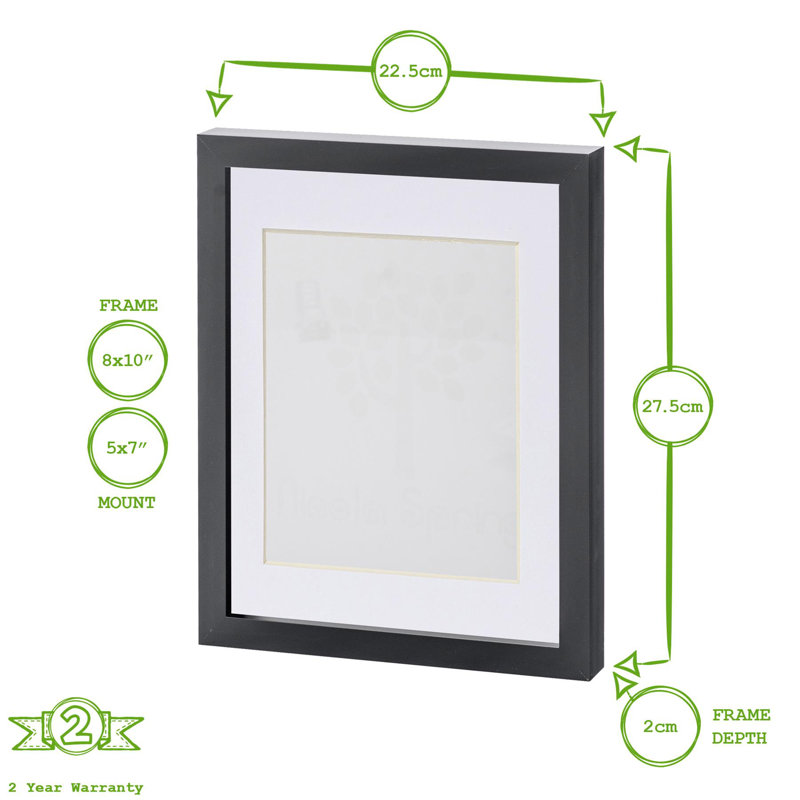 Photo Frame with 5" x 7" Mount - 8" x 10" - Black/White