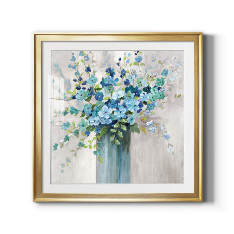 Sea Isle Wildflowers - Reproduction d'art sur toile encadrée, H 34,5 po x l 34,5 po x P 1,5 po, Papier encadré doré