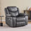Fauteuil inclinable manuel en similicuir avec massage par vibration et chaleur lombaire, canapé inclinable réglable simple avec pochette de rangement latérale, fauteuil de repos ergonomique pour le salon, le cinéma maison et le salon