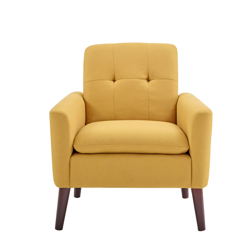 Fauteuil capitonné et rembourré (fauteuil inclus), Jaune