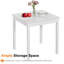 Bureau carré blanc de 29,5 po, bureau d'écriture avec pieds en bois massif, bureau d'ordinateur compact et moderne pour petits bureaux à domicile-1442565708