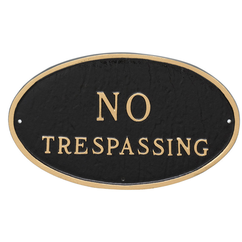 Plaque de jardin à déclaration de mort, Noir / or, H 6 po x l 10 po x P 0,25 po