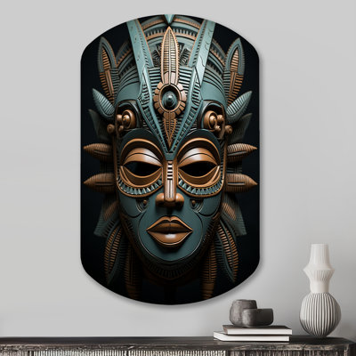 Masque tribal africain - art tribal africain en forme de cylindre
