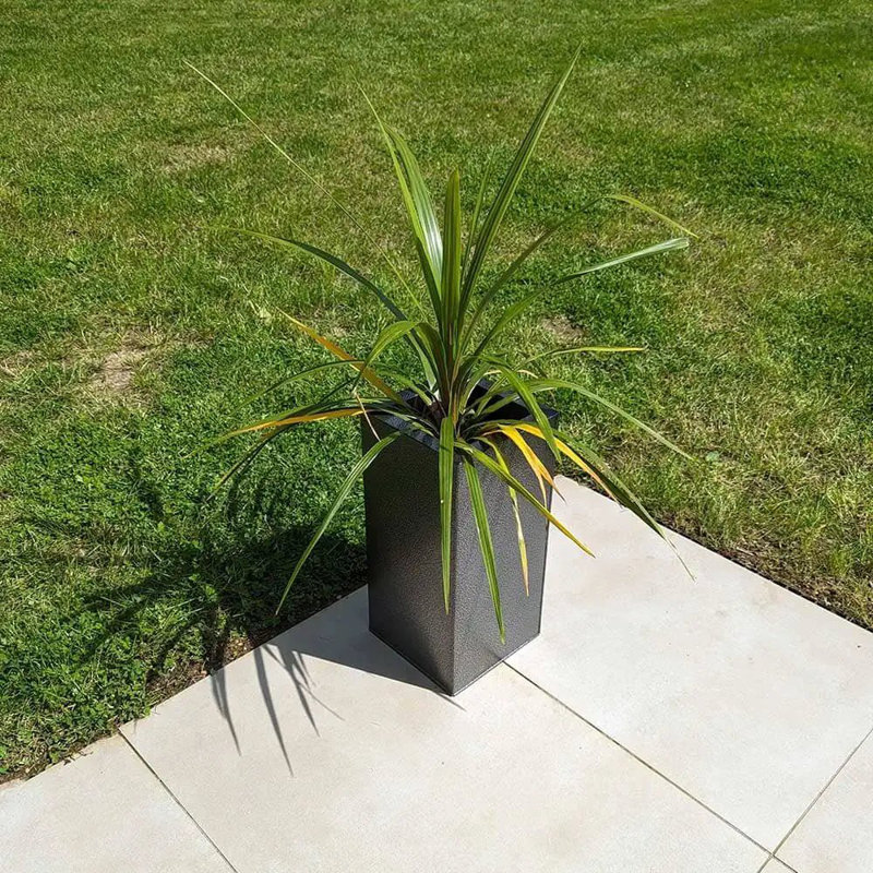 Babrow Metal Planter Box, 25cm H x 50cm W x 25cm D, Black