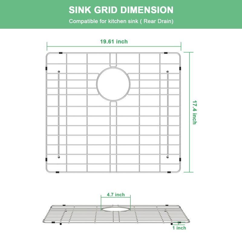 19.6" x 17.4" Stainless Steel Bottom Sink Grid for Kitchen Sink