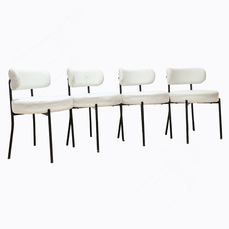 Ensemble de 4 chaises blanches, style Mid-Century, 4